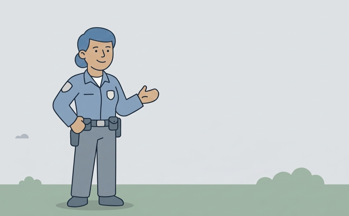 Flat illustration representing Ontario police chief salaries compared across emergency services roles" Image alt text suggestion 2: "Simple flat illustration of a public official beside a compensation chart in muted blues and grey